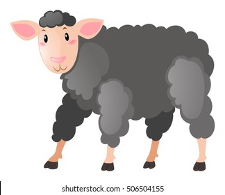 Black sheep with happy face