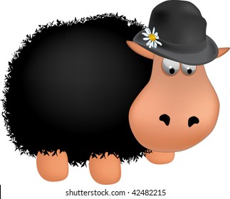 black sheep in a hat