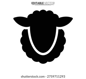 Black sheep head graphic with a white marking a distinctive silhouette