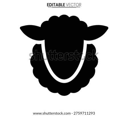 Black sheep head graphic with a white marking a distinctive silhouette