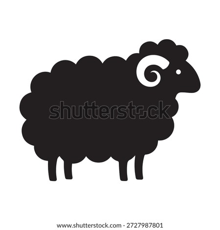 Black sheep icon standing alone on white background