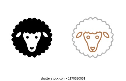 black sheep icon. Vector icon. Black and White Version