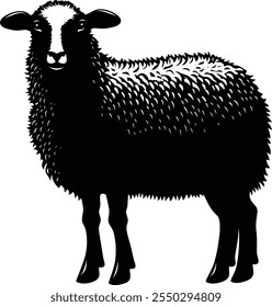 Black sheep illustrations isolated on white background