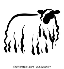 Black sheep Line art vector illustration isolated