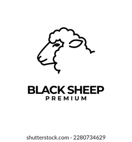 Black Sheep line logo icon design illustration