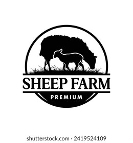 Black Sheep logo design. Sheep Head Logo Illustration Vector