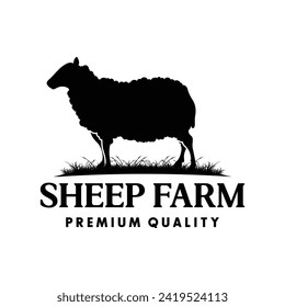 Black Sheep logo design. Sheep Head Logo Illustration Vector