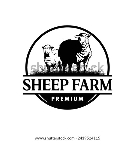 Black Sheep logo design. Sheep Head Logo Illustration Vector