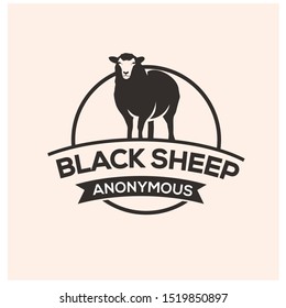 Black Sheep Logo Design Vector