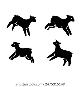 black sheep logo design vector silhouette template