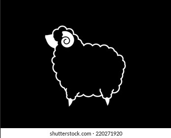 Black sheep logo, symbol, icon, graphic, vector.