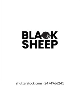 Black Sheep Logo Vector Design.