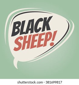 black sheep retro speech balloon