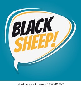 black sheep retro speech balloon