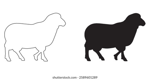 Black Sheep Silhouette - High-Quality Sheep Vector

