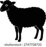 Black sheep silhouette vector icon graphic