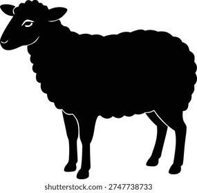 Black sheep silhouette vector icon graphic
