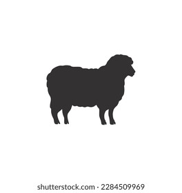 Black sheep silhouette vector on a white background