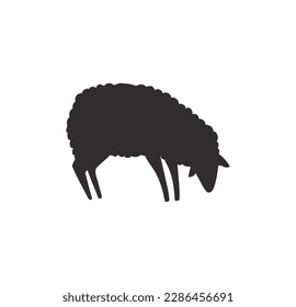 Vector de silueta de oveja negra sobre fondo blanco