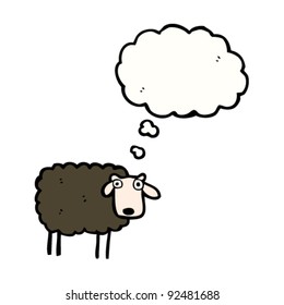 black sheep with thought bubble