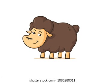 Black sheep vector  cartoon illustration