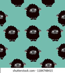 Black sheep Vector pattern