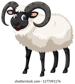 Ilustración de fondo blanco de ovejas negras