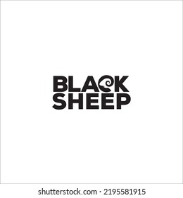 Black Sheep Wordmark Vector Logo Concept