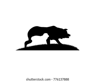 Black Sheepdog Dog for Livestock Illustration Logo Silhouette