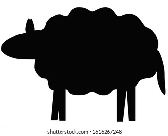Black sheep.Illustrations for babies. Illustrations. Vector.