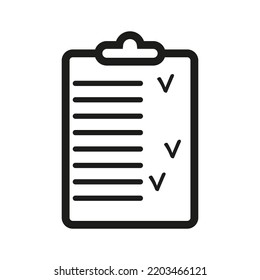 Black Sheet Tablet Checkmark. Exam Checklist Icon. Vector Illustration. Stock Image.