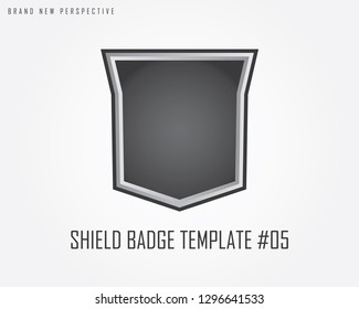 Black shield badge template. Best selection shield shape badge