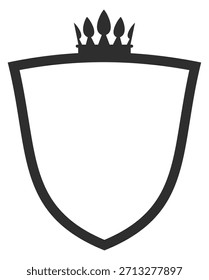 Um escudo preto com uma coroa no topo