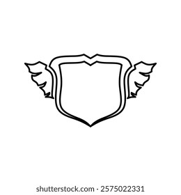 black shield emblem with wings