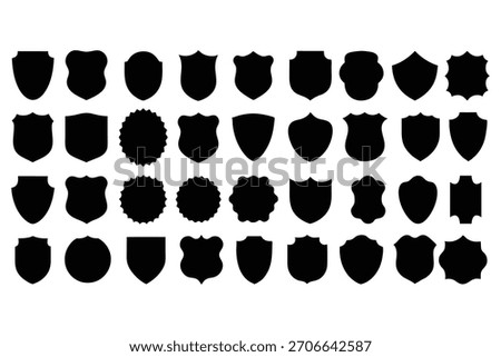 Black shield emblems and badges crest insignia