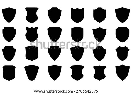 Black shield emblems various shapes crest insignia