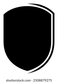 Black Shield frame Logo. Vector template Sign of Protection, Guard and Security. Insurance or Immunity Empty icon design isolated on white background. Symbol for your web site design, app, UI