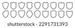 Black Shield frame set. Collection of shield signs vector template. Empty outline icons. Logo design set, flat style vector illustration