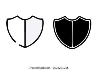 Black Shield frame set. Collection of shield signs vector template. Empty outline icons. Logo design set, flat style vector illustration