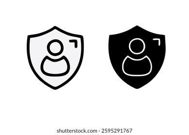 Black Shield frame set. Collection of shield signs vector template. Empty outline icons. Logo design set, flat style vector illustration