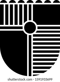 Black Shield for game icon isolated on white background.  Vector Illustration
