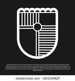Black Shield for game icon isolated on black background.  Vector Illustration