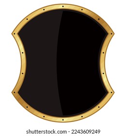 black shield with golden frame icon