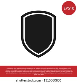Black Shield icon isolated on white background. Guard sign. Vector Illustration