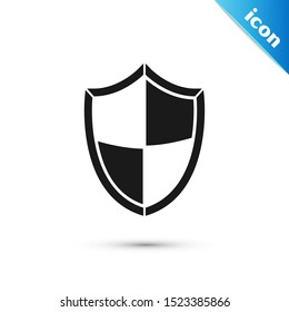 Black Shield icon isolated on white background. Guard sign. Security, safety, protection, privacy concept.  Vector Illustration