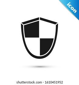 Black Shield icon isolated on white background. Guard sign. Security, safety, protection, privacy concept.  Vector Illustration