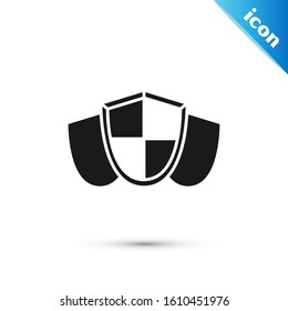 Black Shield icon isolated on white background. Guard sign. Security, safety, protection, privacy concept.  Vector Illustration