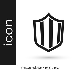 Icono de Escudo negro aislado en fondo blanco. Signo de guardia. Seguridad, seguridad, protección, concepto de privacidad.  Vector