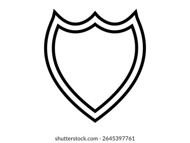 Black shield icon on white background