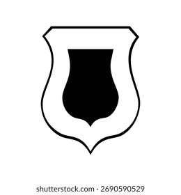Icono de escudo negro para protección o seguridad